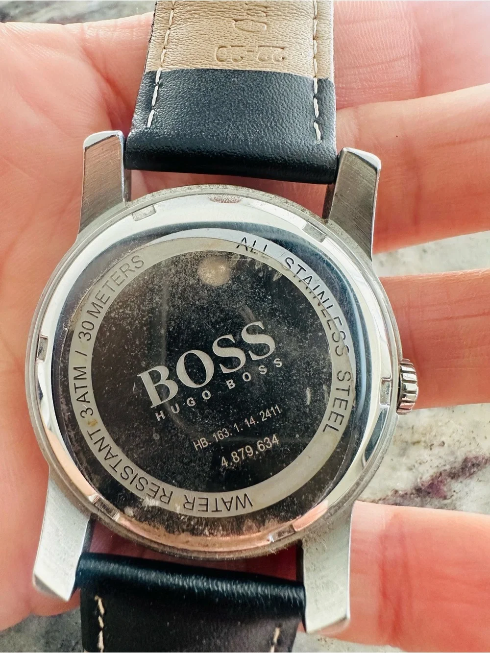 Boss Stainless Steel Watch with Black Leather Strap - Picture 4 of 10